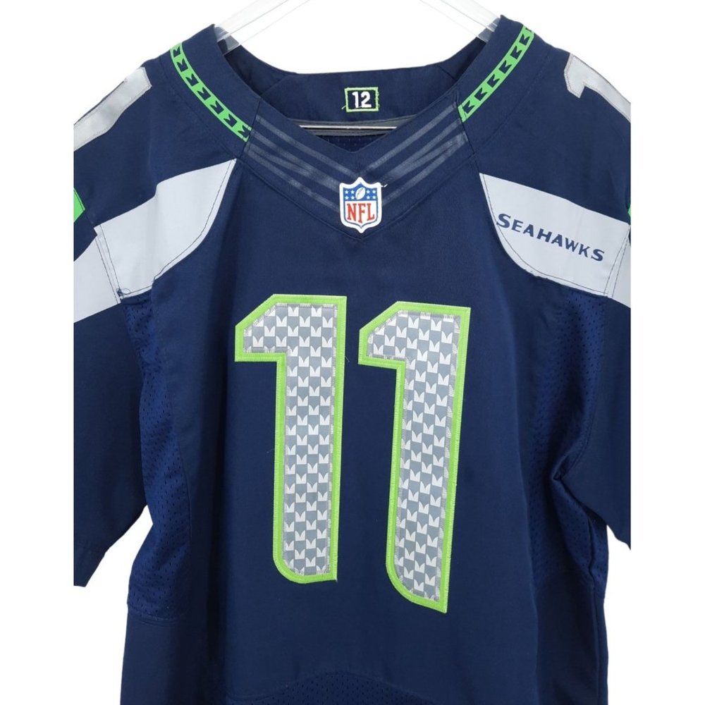 Nike NFL On Field Seattle Seahawks 11 Percy Harvin Blue Team Jersey Mens Size 40 - Picture 3 of 12